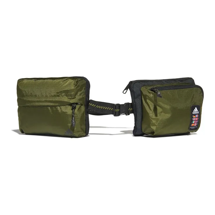 Adidas Recycled Material Adjustable Belt Sports Fanny Pack Unisex Army Green-0