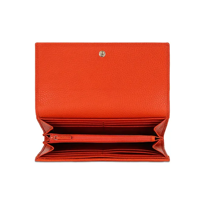 GUCCI Soho Leather Wallet Women's Orange Red-3