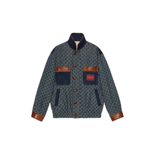 GUCCI Denim Jackets Men Blue