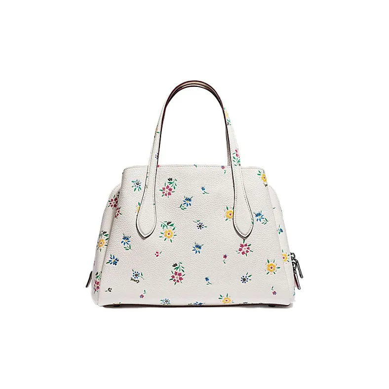 COACH Lora Leather Handbag, Shoulder Bag, Crossbody Bag, Clutch Tubas Women's Chalk White-2