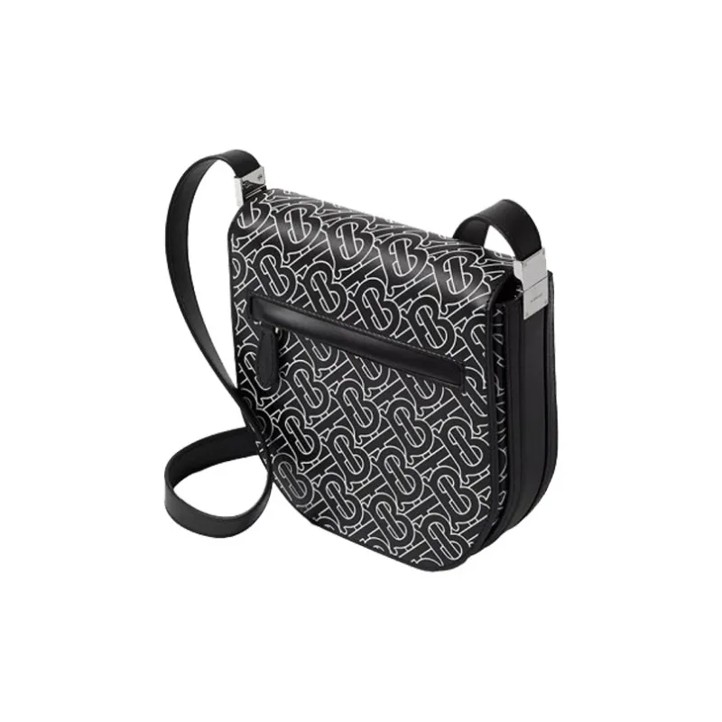Burberry Leather Shoulder Bag, Crossbody Bag Mini Men's Black/White-3