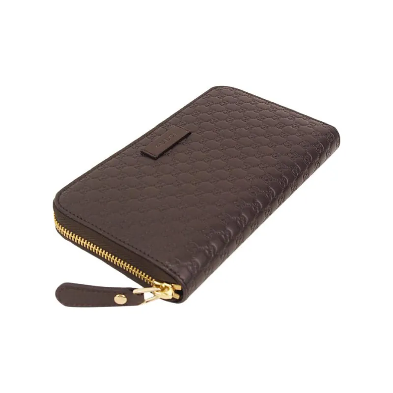 GUCCI Leather Wallet Men's Dark Brown-3