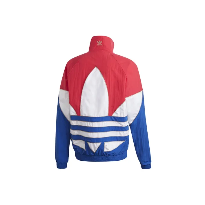 Adidas Originals BIG TREFOIL OUTLINE Jacket Men's Blue White Red-1