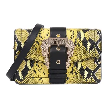 VERSACE Polyester Shoulder Bag Crossbody Bag Women's Yellow Black