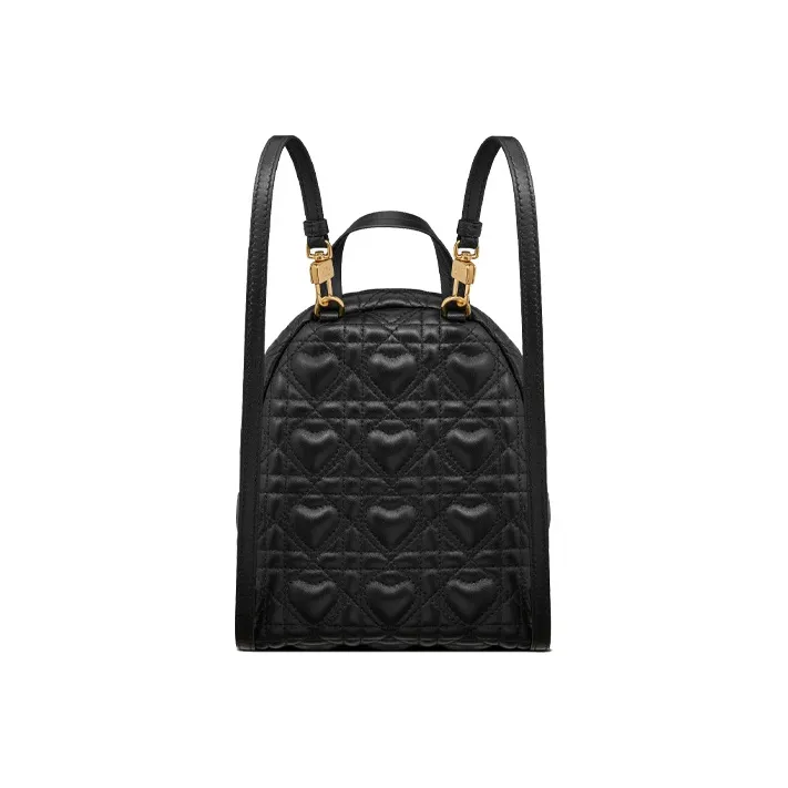 DIOR Sheepskin Backpack Mini Women's Black-3