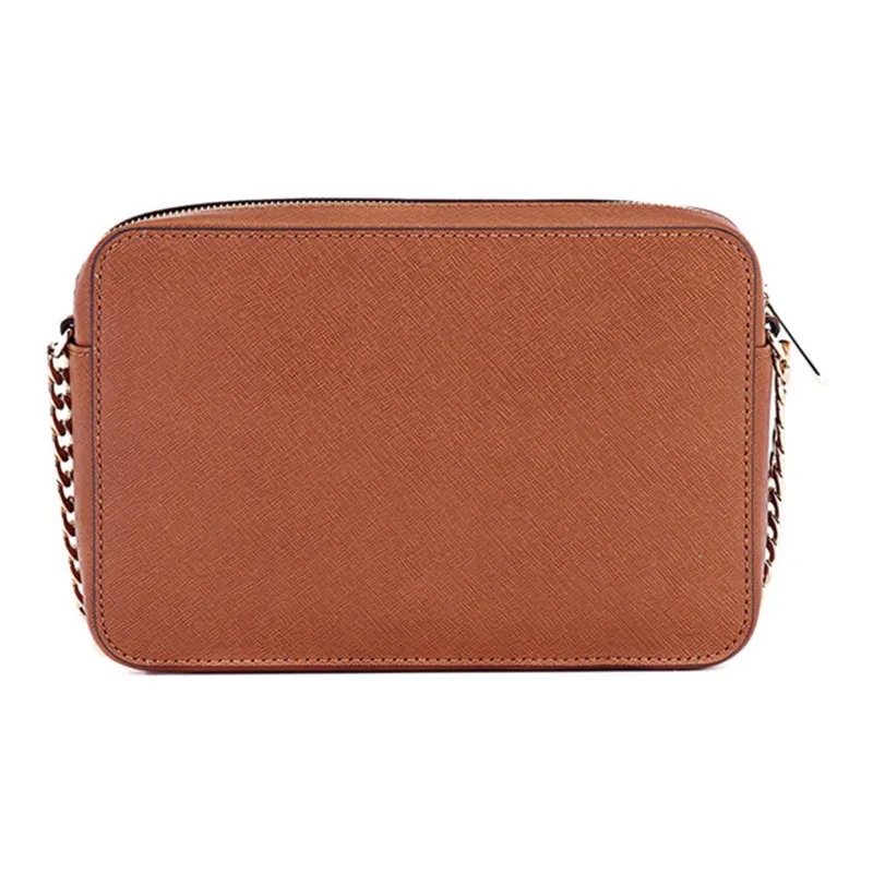 MICHAEL KORS Cow Leather Small Square Bag Shoulder Bag, Crossbody Bag Women's Acorn Brown-1