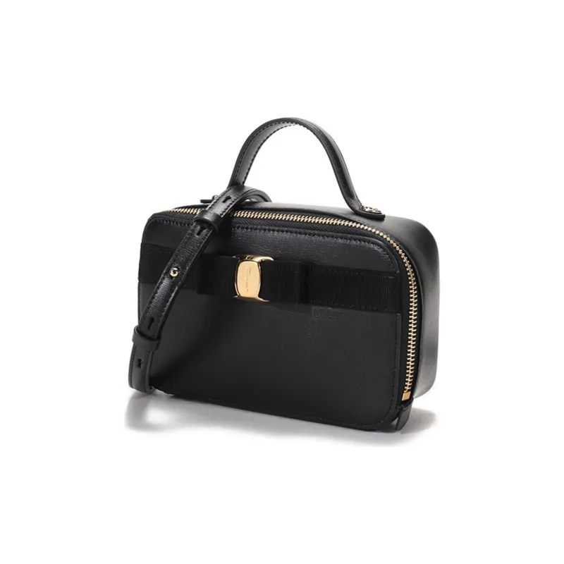 FERRAGAMO Cow Leather Shoulder Bag, Crossbody Bag, Handbag Mini Women's Black-1