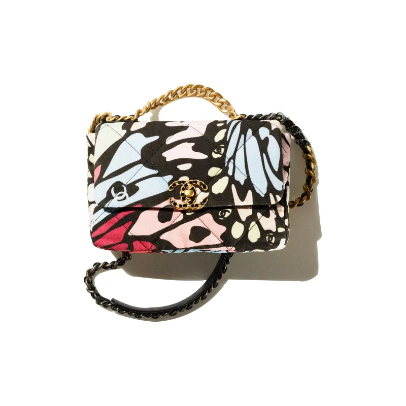 CHANEL 19Bag Cotton Shoulder Bag, Crossbody Bag, Handbag Women's Multicolor-0