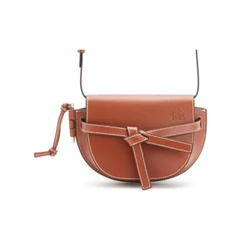 LOEWE Gate Natural Calfskin Bowknot Shoulder Bag Crossbody Bag Mini Women's Rusty-4