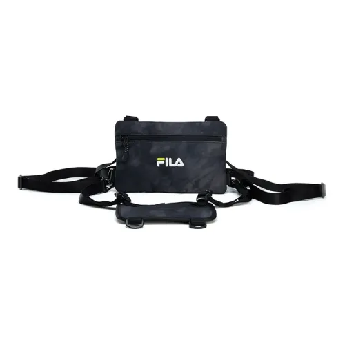 FILA Fabric Shoulder Bag Crossbody Bag Regular Unisex Pitch Black