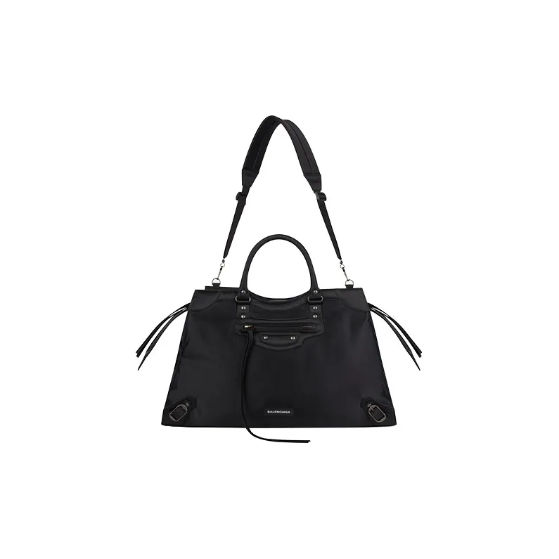 Balenciaga Neo Classic Nylon Shoulder Bag Crossbody Bag Handbag Unisex Black-3