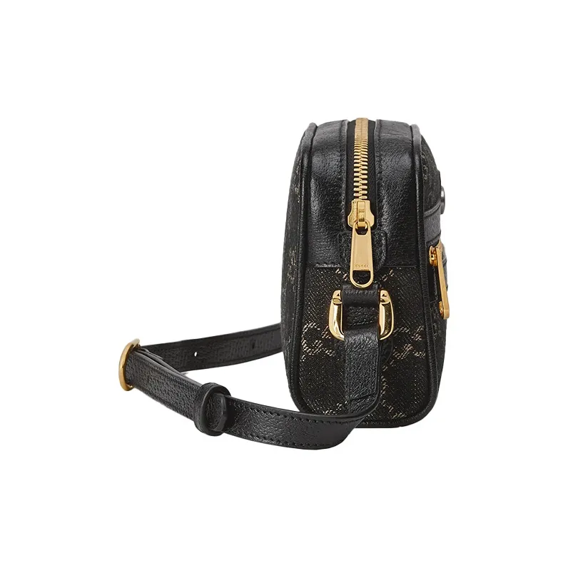 GUCCI Ophidia Denim Camera Bag, Crossbody Handbag, Shoulder Bag Women's Black-2