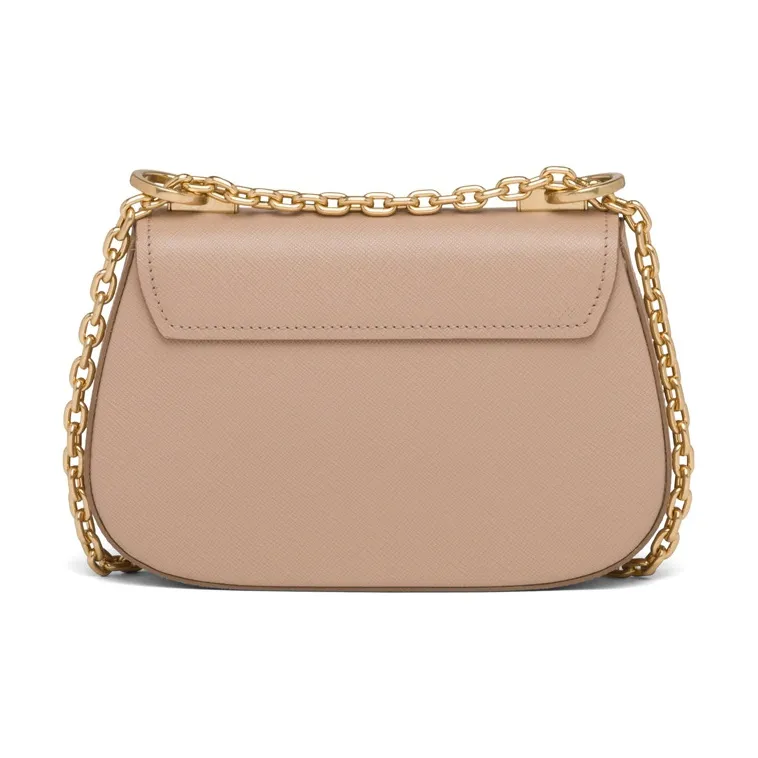 PRADA Saffiano Leather Shoulder Bag Women's Cameo Brown Beige-2