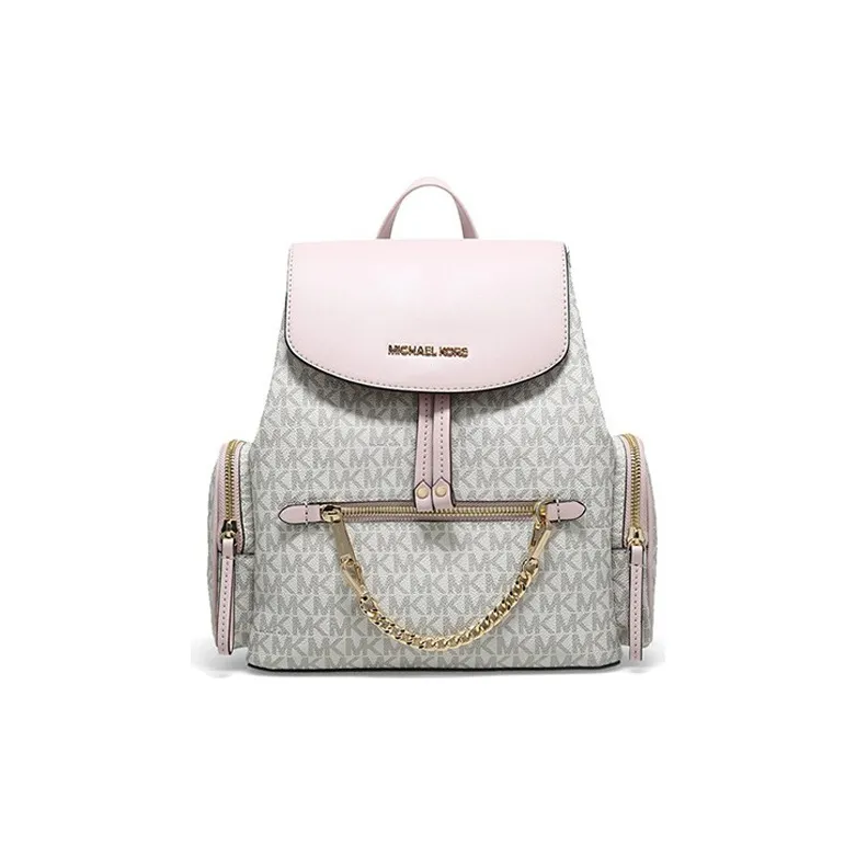 MICHAEL KORS Jet Set Artificial Leather Backpack Medium Size Women's Vanilla Patch Pink-0