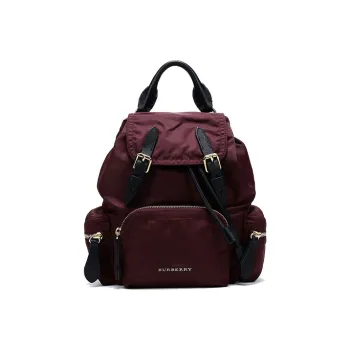 Burberry Nylon With Leather Backpack Women's Burgundy