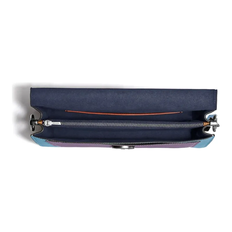 COACH Tabby Cow Leather Shoulder Bag Crossbody Bag Portable Shoulder Bag Medium Size Women's Blue-2