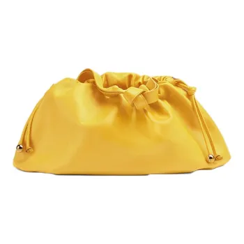 Bottega Veneta Cow Leather Shoulder Backpack Clutch Women's Mallow Yellow