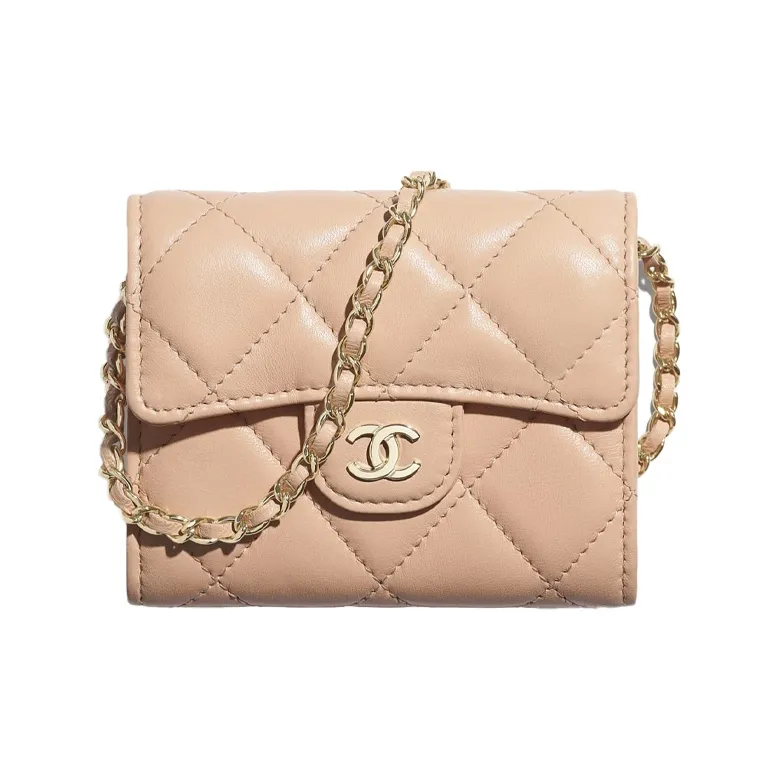 CHANEL Classic Flap CF Sheepskin & Metal Evening Bag, Wallet, Chain Bag, Shoulder Bag, Crossbody Bag Women's Light Pink-0