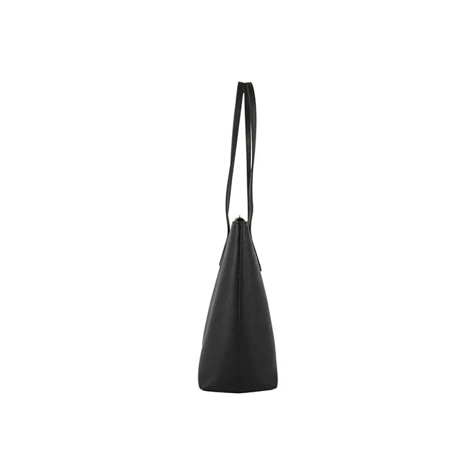 COACH Zip Top Tote Leather Tote Bag, Shopping Bag, Handbag, Shoulder Bag Regular Women's Pure Black-3