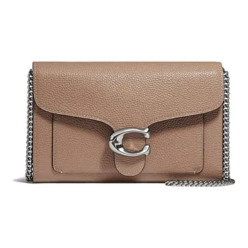 COACH Leather Chain Bag Shoulder Bag Crossbody Bag Clutch Small Size Women's Light Brown