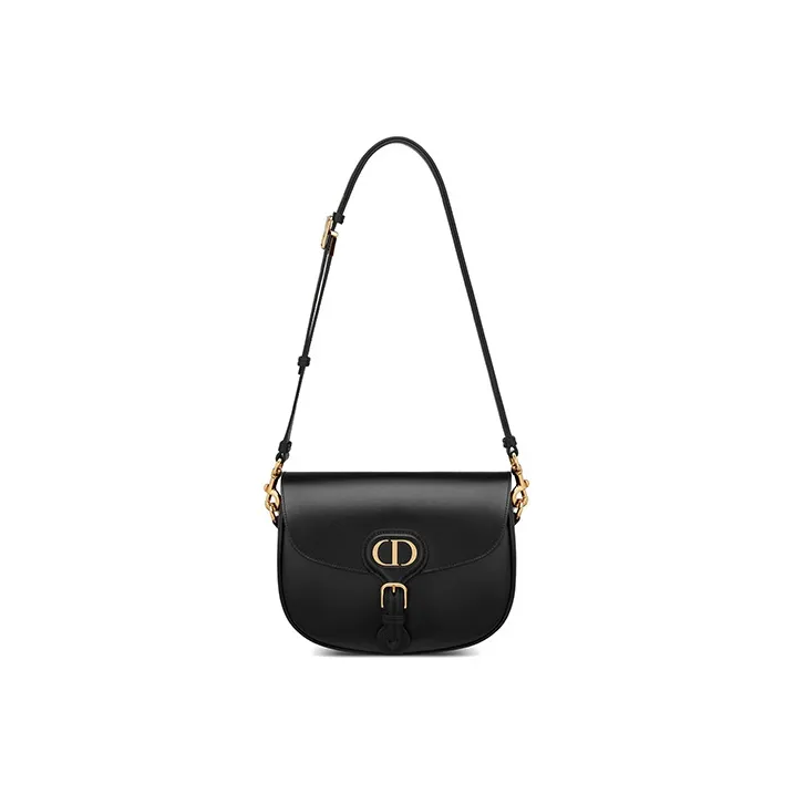 DIOR Bobby Smooth Cow Leather Shoulder Bag, Crossbody Bag Medium Size Women's Black-4