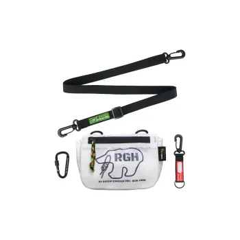 Rough Enough Nylon Canvas Bag, Crossbody, One Shoulder, Handbag Small Size Unisex White/Black