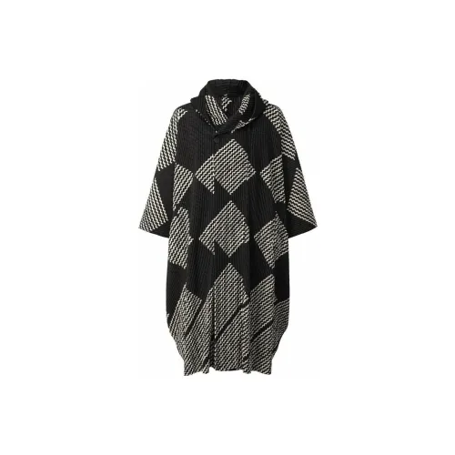 Homme Plissé Issey Miyake Coats Men Black Gray