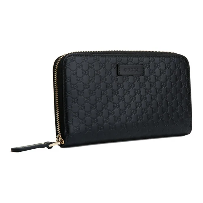 GUCCI Cow Leather Wallet Men's Black-3