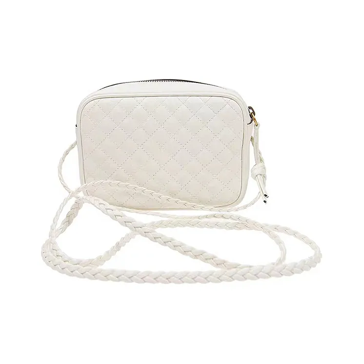 GUCCI Cow Leather Shoulder Bag Crossbody Bag Women's White-2