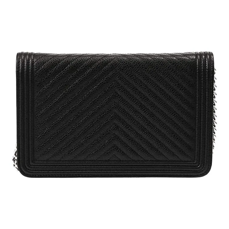 CHANEL Leboy Sheepskin Chain Wallet, Shoulder Bag, Crossbody Bag Women's Black-3