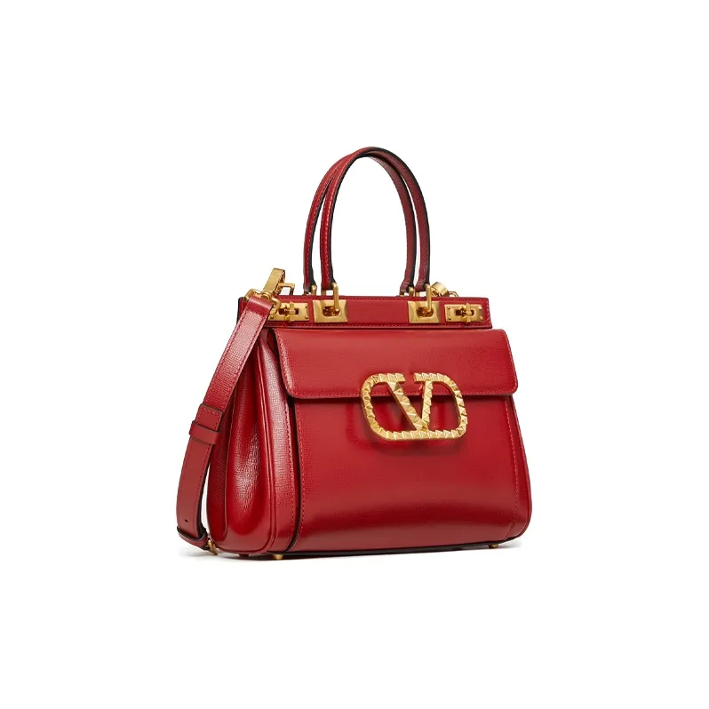 Valentino Calfskin Handbag Medium Size Women's Red-2