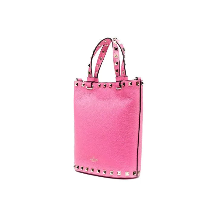 Valentino Rockstud Calfskin Bucket Bag Shoulder Bags Handbags Mini Women's Pink-1