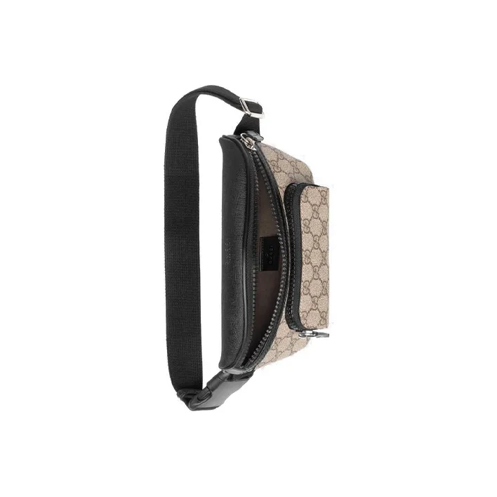 GUCCI Canvas One Shoulder Crossbody Bag, Sling Bag, Fanny Pack Unisex Ebony/Black-5