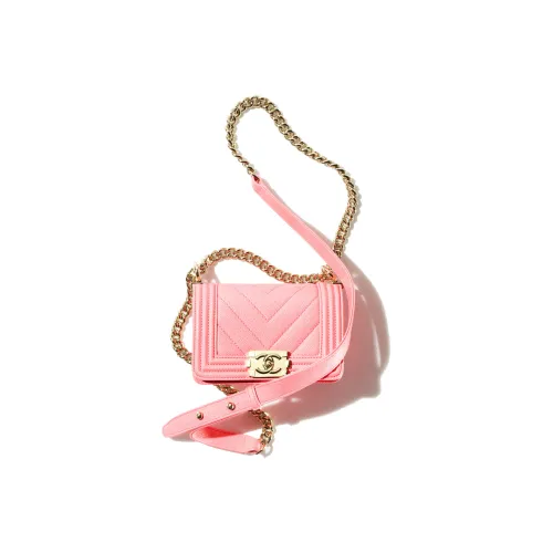 CHANEL 22SS Embossed Calfskin With Grains Lipstick Bag Handbag Shoulder Bag Crossbody Bag Mini Women's Coral Pink