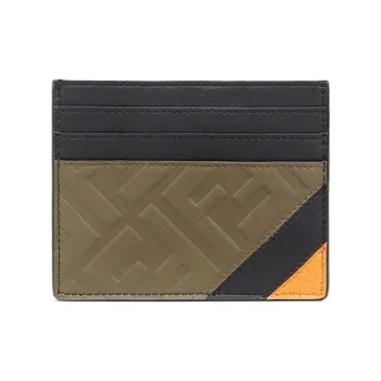 FENDI Multicolor Cow Leather Card Holder Card Holder Men's Olive Green/Black