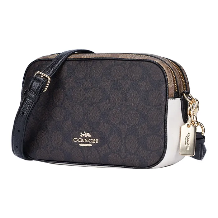 COACH PVC Shoulder Bag Women's Dark Brown Multicolor-1