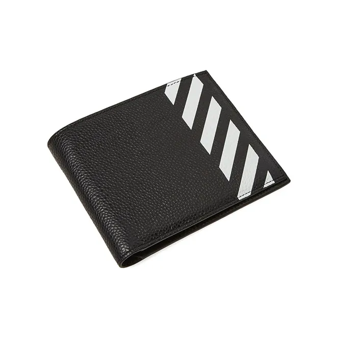 OFF WHITE Cow Leather Wallet Unisex Black-2