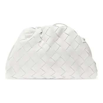 Bottega Veneta Calfskin Shoulder Bag, Crossbody Bag Women's White