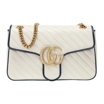 GUCCI Marmont Quilted Leather Chain Shoulder Bag, Crossbody Bag Medium Size Women's