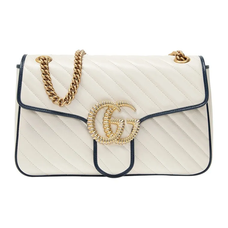 GUCCI Marmont Quilted Leather Chain Shoulder Bag, Crossbody Bag Medium Size Women's-0