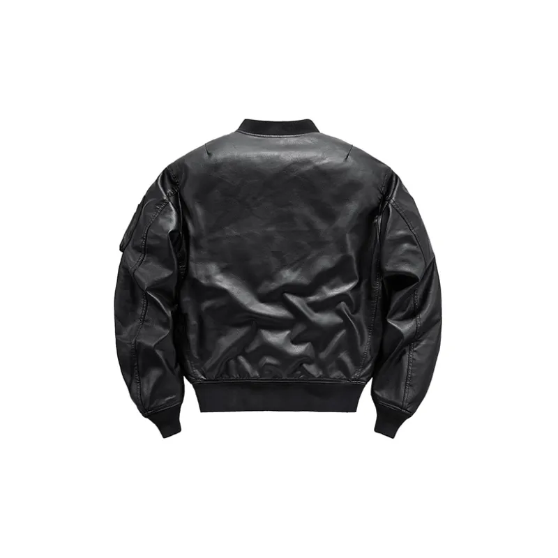 VIP Solid Color Baseball Collar Loose Fit Thickened Puffer Jacket Men's Black-1