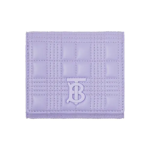 Burberry Quilting Lambskin Foldable Wallet Small Size Women's Soft Violet