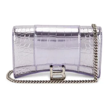 Balenciaga Calfskin Crossbody Bag, Shoulder Bag Women's Light Purple