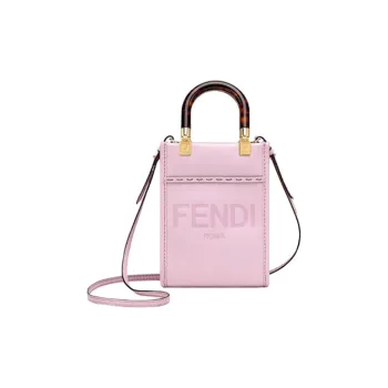 FENDI Sunshine Cow Leather Shoulder Bag, Crossbody Bag, Handbag Mini Women's Pink