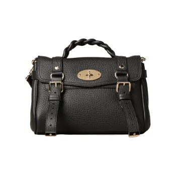 Mulberry Alexa Leather Messenger Bag, Crossbody Bag, Shoulder Bag Women's Black