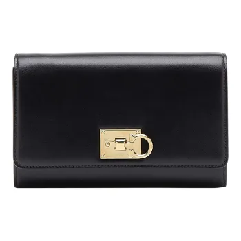 FERRAGAMO Studio Cow Leather Small Square Bag Shoulder Bag Crossbody Bag Mini Women's Black