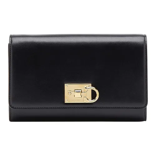 FERRAGAMO Studio Cow Leather Small Square Bag Shoulder Bag Crossbody Bag Mini Women's Black