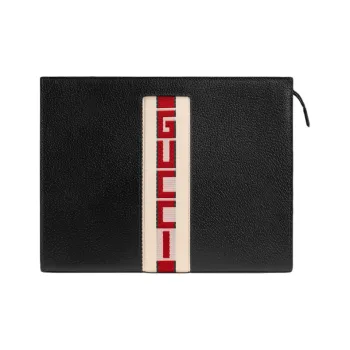 GUCCI Grain Leather Clutch Regular Men's Black
