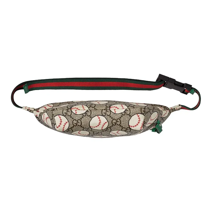 GUCCI Canvas With Leather Canvas Bag, Sling Bag, Fanny Pack Kids' Ebony/Green-4
