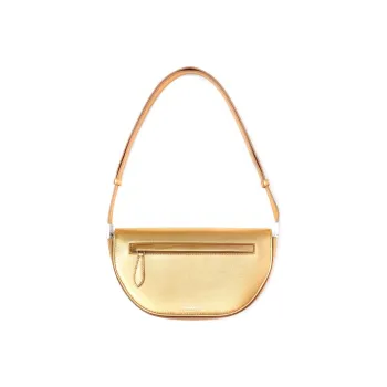 Burberry Small Metallic Leather Olympia Shoulder Bag Gold
